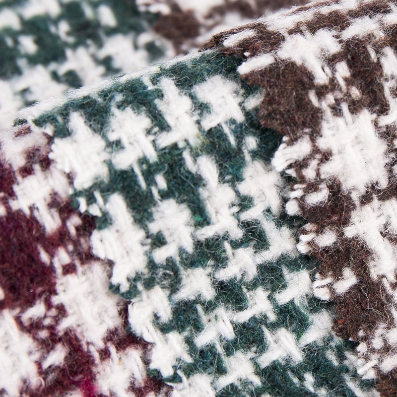 قماش تويد أحمر أخضر للملابس 2503