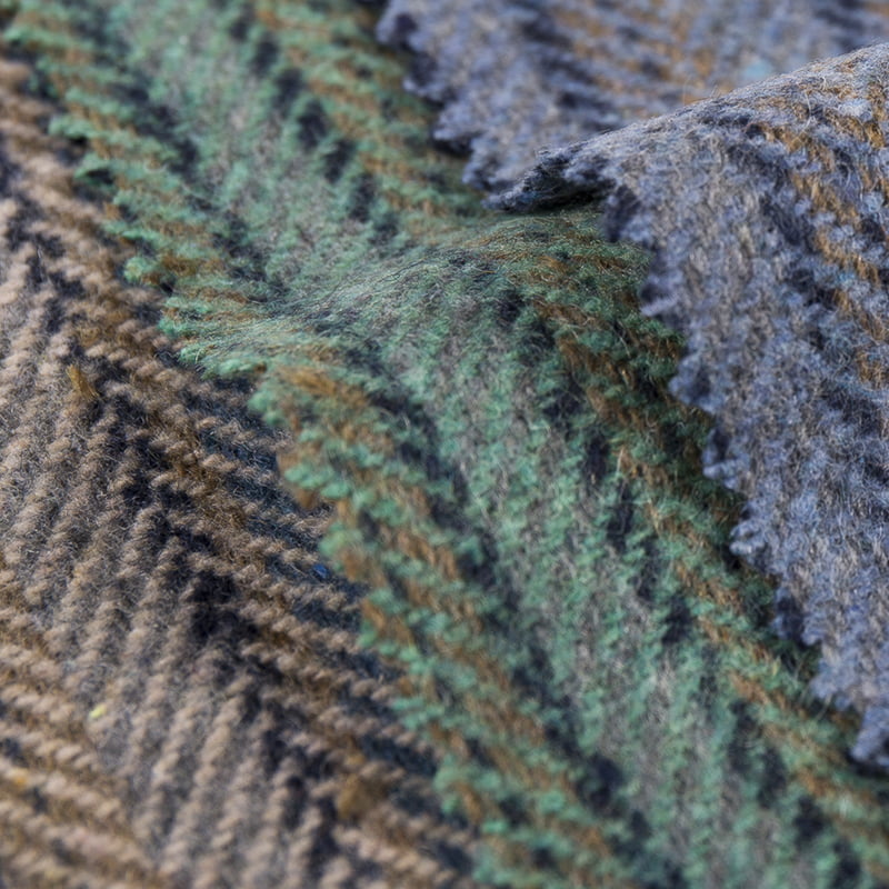 متعرجة نسيج قطني طويل مخطط جاكار صوف منسوج 3535