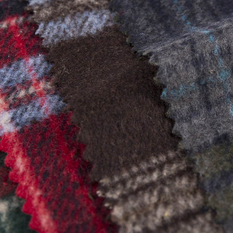 فرشاة منقوشة مربعات جاكار ذات شعر طويل قماش تويد 3545