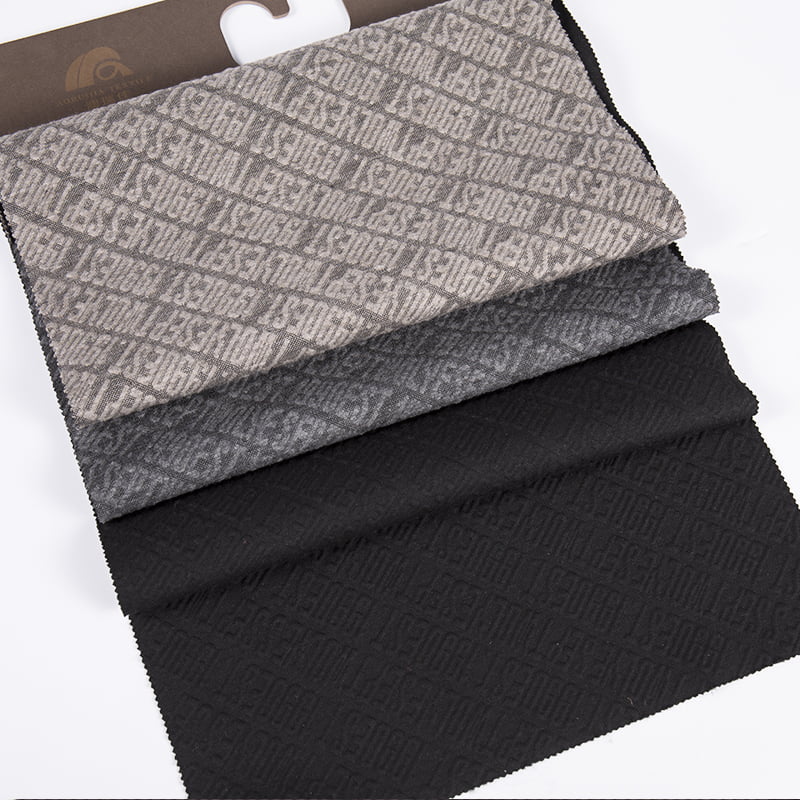 تنقش رسالة حك محبوك الجاكار البوليستر فسكوزي دنة أقمشة رياضية للملابس AW23016