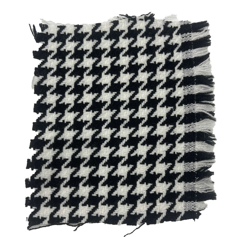 أسود أبيض أكريليك معدني Houndstooth جاكار تويد أقمشة للتنجيد